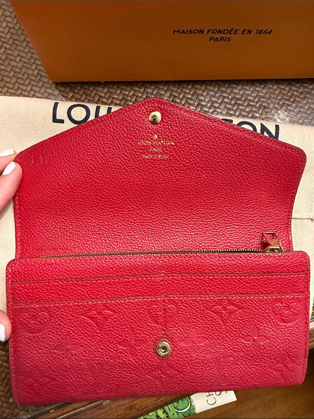 Louis Vuitton Women's Monogram Empreinte Red Wallet - Picture 2 of 7